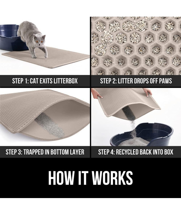 Buy Gorilla Grip Honeycomb Cat Mat, Traps Litter, Two Layer
