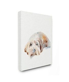 Stupell Industries Scruffy Dog Laying Down House Pet Painting Canvas Jennifer Paxton Parker Wall Art, 16 x 20