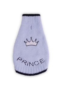 Barefoot Dreams CozyChic Disney Crown Pet Sweater-Dog Clothes, Dog Sweater-Prince Dog-Royal Pet-Disney Dog-Spoiled Pet-Bluebell, L (DNPCC1462-473-13)