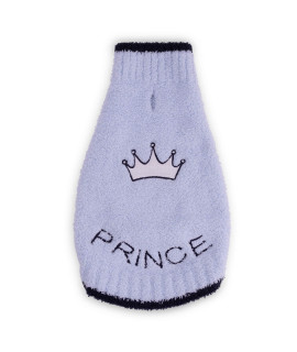 Barefoot Dreams CozyChic Disney Crown Pet Sweater-Dog Clothes, Dog Sweater-Prince Dog-Royal Pet-Disney Dog-Spoiled Pet-Bluebell, L (DNPCC1462-473-13)