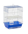 Prevue Pet Products Flat Top Economy Parakeet and Small Bird Travel Cage with White Wire, Blue Plastic Base with Removable Tray
