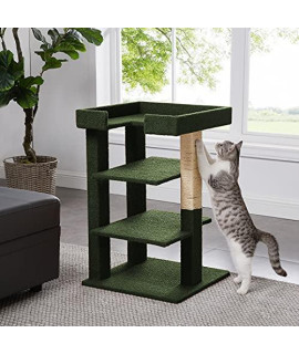 Naomi Home Callie 3-Level Cat Tower Green