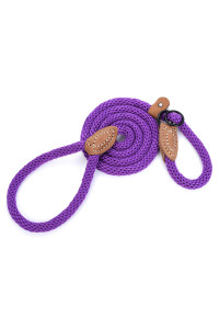 Mile High Life Strong Soft Dog Slip Leash Premium Poly Cotton Soft Comfortable Rope Dog Leash Dog Lead Supports Strong Pulling Large Medium Small Dogs 4 Or 5 Feet(Purple 5 Foot (Pack Of 1))
