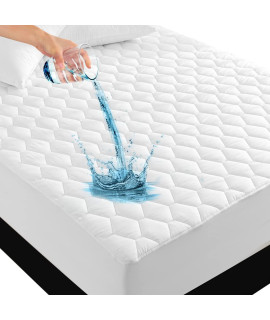 UNILIBRA Twin XL Size 100 Waterproof Mattress Pad, Breathable Quilted Fitted Mattress Protector with Deep Pocket Stretches up to 18 Inches, Hollow cotton Filling Mattress cover for Twin XL Size Bed