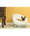 PawsMark Plastic Bowl Shaped Sleeping Bed House Cat Cave Lounge with Ball Toy