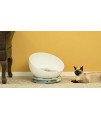PawsMark Plastic Bowl Shaped Sleeping Bed House Cat Cave Lounge with Ball Toy