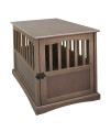 Casual Home Medium Wooden Indoor Pet Crate Dog Up to 25 lbs House Kennel End Table Night Stand Furniture, Taupe Gray