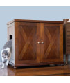 THE REFINED FELINE Cat Litter Box Enclosure Cabinet, Farmhouse, Mahogany Brown, Round Feet, XLarge, Hidden Litter Cat Furniture with Drawer