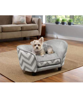Mix.Home Grey Chevron Ultra Plush Snuggle Pet Bed, 26.5" x 16"