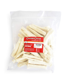 Canine Chews 5-6" Skinny Rawhide Chip Rolls for Small Dogs Long Lasting Dog Treat Chews Dog Toy Rawhide Sticks (50 Pack)