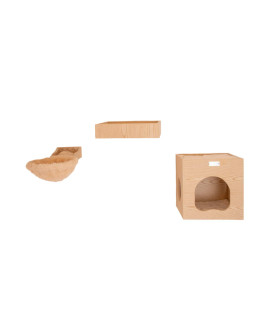 Armarkat Cat Wall Scratch Series: Tree W1907B with Condo, Perch, and Soft Perch, Natural Beige