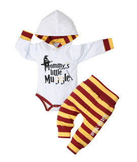 Baby Boy Clothes 0-3 Months Mommy Little Muggle Cute Boy Hoodies Little Man Pants Set 2Pc Stuff Gifts
