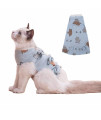 Cat Recovery Suit After Surgery, Pet Cone E-Collar Alternative, Elastic Professional Surgical Bandage Shirt Costume For Puppy Kitten Neuteredabdominal Woundskin Damageweaning (M, Blue Cat)