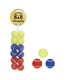 PIKASEN 1.5 Small Tennis Balls for Dogs - Cat Toy 3 Colours and Pack of 12 Mini Tennis Balls for Small Dogs