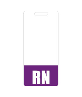 Rn Badge Buddy (Purple) - Vertical Heavy Duty Badge Tags For Resident Nurses - Double Sided Badge Identification Card