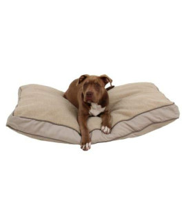 Mix.Home Rectangular Napper with Berber Top in Khaki Canvas with Sage Cording, 42" L x 30" W