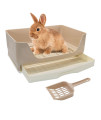 Bwogue Large Rabbit Litter Box Toilet,Potty Trainer Corner Litter Bedding Box With Drawer Larger Pet Pan For Adult Guinea Pigs, Rabbits, Hamster, Chinchilla, Ferret, Galesaur, Small Animals