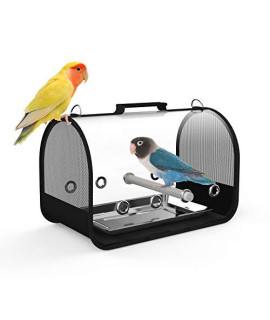 Blue Mars Bird Carrier, Bird Travel Cage Portable&Breathable&Lightweight Pets Birds Travel Cage (Big 10" x 10" x 16")