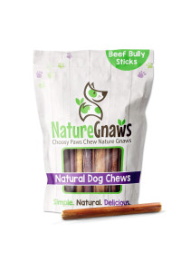Nature gnaws Mixed Bully Sticks for Small Dogs - Premium Natural Tasty Beef Bones - Simple Long Lasting Dog chew Treats - Rawhide Free - 6 Inch