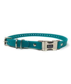 Sparky Pet co - Apollo Ecollar Replacement Strap - Dog collar - Waterproof Biothane - Adjustable - Double Buckle - Quick Snap Metal clasp - for Invisible Fence Systems - 34 x 28 (Teal)