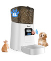 Kastty Automatic Cat Feeder, 6L Dog Food Dispenser for Small Pets, 50 Portions Control for Small & Medium Pets, Voice Recorder and Programmable Timer for up to 6 Meals Per Day