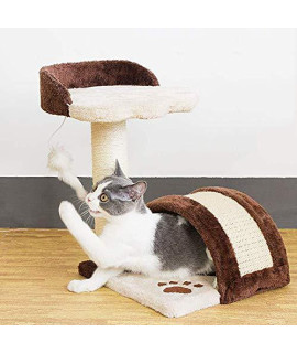 None branded SHIJIU SHIMENG cat Trees and Towers?Small cat Tree?cat Scratching Post?Cat Climbing Frame, Natural Linen ?Cat nest/Bed?Lookout cat Tunnel (Brown)