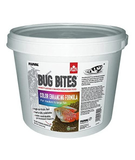 Fluval Bug Bites Color Enhancing Fish Food for Tropical Fish, Granules for Medium to Large Sized Fish, 4.4 lb., A6599, Brown