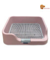 PS KOREA] Indoor Dog Potty Tray - with Protection Wall Every Side for No Leak, Spill, Accident - Keep Paws Dry and Floors Clean (Pink) + Pee PAD 100 PCS
