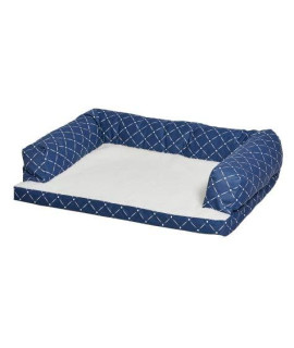 Quiet Time Couture Orthopedic Hampton Blue Dog Sofa, 30.25" L X 40" W. Ideal for Either Dogs and Cats, is Perfect and fits in Easily with Your existing Home Decor.