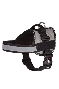 Dog Harness, Reflective No-Pull Adjustable Vest with Handle for Walking, Training, Service Breathable No - choke Harness for Small, Medium or Large Dogs Room for Patches grey M 22-30