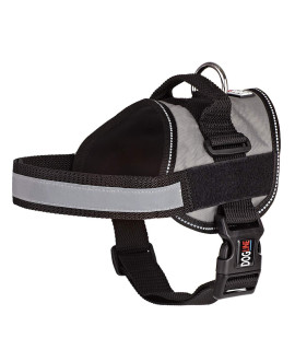 Dog Harness, Reflective No-Pull Adjustable Vest with Handle for Walking, Training, Service Breathable No - choke Harness for Small, Medium or Large Dogs Room for Patches grey M 22-30