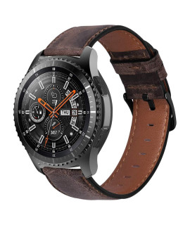 iBazal 22mm genuine Leather Band compatible with Samsung galaxy Watch 3 45mm galaxy Watch 46mm gear S3 Frontierclassic Band Strap Replacement for Huawei Watch gTgT 2Pro2egT 3 46mm - Retro coffee