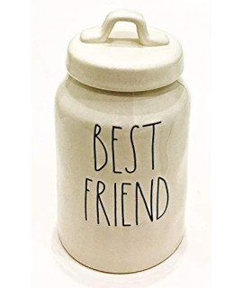 Rae Dunn Magenta Ceramic Pet Treat Canister | Inscribed: BEST FRIEND