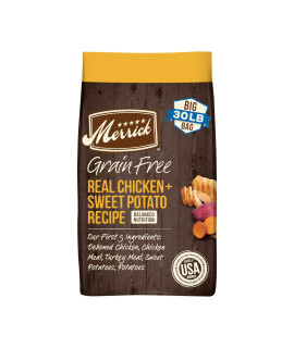 Merrick Dry Dog Food, Real Chicken and Sweet Potato Grain Free Dog Food Recipe - 30 lb. Bag