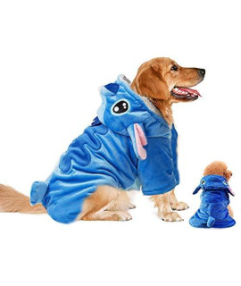 Pet Costume,Gimilife Dog Hoodie,Pet Xmas Pajamas Outfit, Pet Coat For Small Medium Large Dogs And Cats,Pet Disney Stitch Cartoon,Halloween And Winter -3Xl