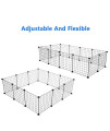 SUR-SOUL Pet Playpen, DIY Small Animal Cage Indoor Portable Metal Wire Yard Fence for Small Animals, Guinea Pigs, Rabbits Kennel Crate Fence Tent, 12 Panels(Black)