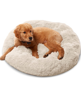 Active Pets Plush Calming Dog Bed, Donut Dog Bed for Small Dogs, Medium & Large, Anti Anxiety Dog Bed, Soft Fuzzy Calming Bed for Dogs & Cats, Comfy Cat Bed, Marshmallow Cuddler Nest Calming Pet Bed