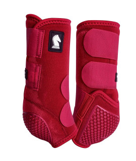 Classic Equine Flexion by Legacy2 Front Support Boots, Crimson, Medium