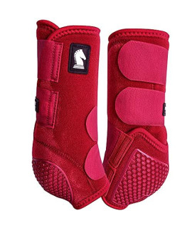 Classic Equine Flexion by Legacy 2 Hind Support Boots, Crimson, Small