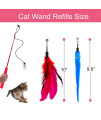 OODOSI Cat Toy Wand, Retractable Cat Feather Toys and Replacement Refills with Bells, Interactive Cat Toys for All Kind of Cat Kitten