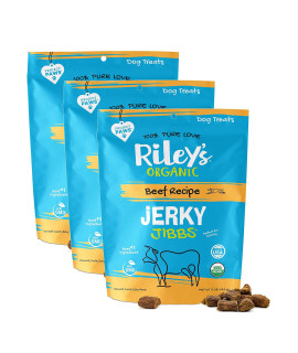 Riley's Organics Jerky Jibbs Beef Recipe Dog Treats 3 Pack 5 oz