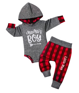 Fommy Baby Boy Clothes 3-6 Months Boy Outfit Mamas Boy Letter Print Hoodieslittle Man Long Pants 2Pcs Set Stuff Gifts