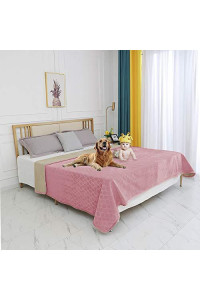 fuguitex Waterproof Dog Blanket Bed Cover Dog Crystal Velvet Fuzzy Cozy Plush Pet Blanket Throw Blanket for Couch Sofa?8082",Pink+Beige