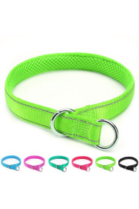 Mycicy Reflective Dog Choke Collar, Soft Nylon Training Slip Collar For Dogs (58 W X 155 L, Green)
