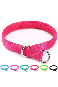 Mycicy Reflective Dog Choke Collar, Soft Nylon Training Slip Collar For Dogs (58 W X 155 L, Pink)
