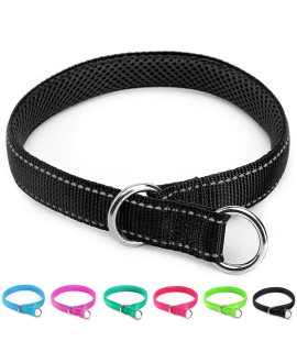 Mycicy Reflective Dog Choke Collar, Soft Nylon Training Slip Collar For Dogs (58 W X 155 L, Black)