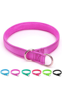 Mycicy Reflective Dog Choke Collar, Soft Nylon Training Slip Collar For Dogs (58 W X 155 L, Purple)