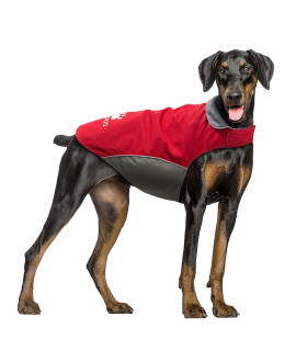 Ireenuo Dog Raincoat, 100 Waterproof Dog Warm Jacket For Fall Winter, Rainproof Coat With Adjustable Velcro Reflective Stripes For Medium Large Dogs (4Xl, Red)