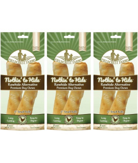 Fieldcrest Farms Nothing to Hide Natural Rawhide Alternative 5 Rolls for Dogs - 3 Pack (6 chews) Premium grade Easily Digestible chews (chicken)