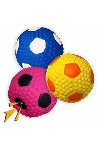 Wieppo Soft Squeaky Dog Ball 2.56 Latex Squeaky Dog Toys for Medium Dogs and Small Dogs to Fetch, Chase 3pcs